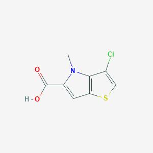 molecular formula C8H6ClNO2S B11805636 3-Chloro-4-methyl-4H-thieno[3,2-b]pyrrole-5-carboxylic acid 