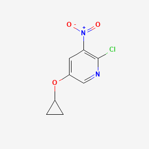 molecular formula C8H7ClN2O3 B11805668 2-Chloro-5-cyclopropoxy-3-nitropyridine 