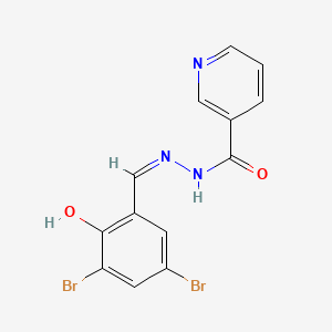 molecular formula C13H9Br2N3O2 B11805766 N-[(Z)-(3,5-dibromo-2-hydroxyphenyl)methylideneamino]pyridine-3-carboxamide 