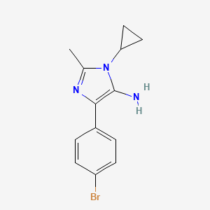molecular formula C13H14BrN3 B11805779 4-(4-Bromophenyl)-1-cyclopropyl-2-methyl-1H-imidazol-5-amine 