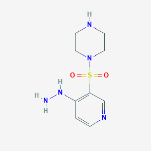 molecular formula C9H15N5O2S B11805796 1-((4-Hydrazinylpyridin-3-yl)sulfonyl)piperazine 