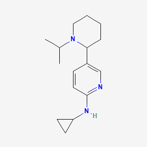 molecular formula C16H25N3 B11805798 N-Cyclopropyl-5-(1-isopropylpiperidin-2-yl)pyridin-2-amine 