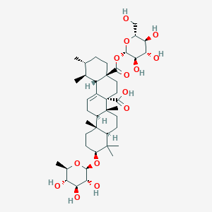 molecular formula C42H66O14 B1180581 Quinovic acid 3-O-(6-deoxy-beta-D-glucopyranoside) 28-O-beta-D-glucopyranosyl ester CAS No. 124727-10-2