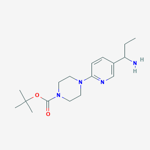molecular formula C17H28N4O2 B11805833 tert-Butyl 4-(5-(1-aminopropyl)pyridin-2-yl)piperazine-1-carboxylate 