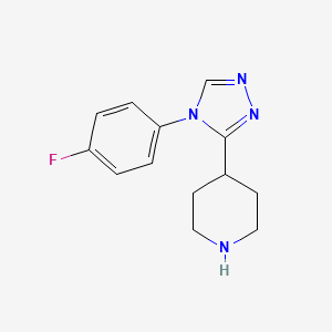 molecular formula C13H15FN4 B11805860 4-(4-(4-Fluorophenyl)-4H-1,2,4-triazol-3-yl)piperidine 