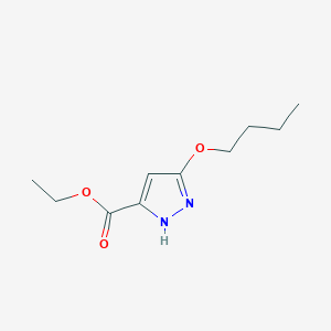 molecular formula C10H16N2O3 B11805878 Ethyl 5-butoxy-1H-pyrazole-3-carboxylate 