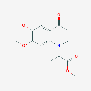 molecular formula C15H17NO5 B11805906 Methyl 2-(6,7-dimethoxy-4-oxoquinolin-1(4H)-yl)propanoate 