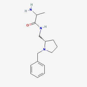 molecular formula C15H23N3O B11805922 2-amino-N-[[(2S)-1-benzylpyrrolidin-2-yl]methyl]propanamide 