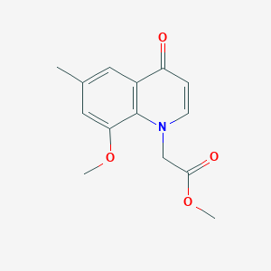 molecular formula C14H15NO4 B11805962 Methyl 2-(8-methoxy-6-methyl-4-oxoquinolin-1(4H)-yl)acetate 