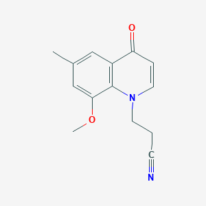 molecular formula C14H14N2O2 B11805968 3-(8-Methoxy-6-methyl-4-oxoquinolin-1(4H)-yl)propanenitrile 