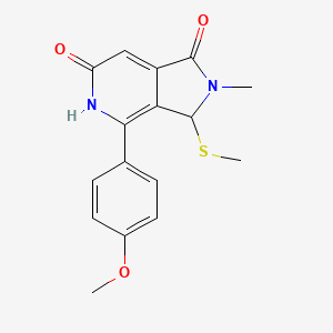 molecular formula C16H16N2O3S B11805984 4-(4-Methoxyphenyl)-2-methyl-3-(methylthio)-2,3-dihydro-1H-pyrrolo[3,4-c]pyridine-1,6(5H)-dione 