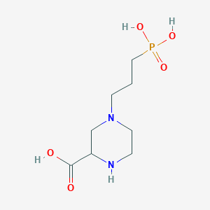 molecular formula C8H17N2O5P B011806 4-(3-Phosphonopropyl)piperazine-2-carboxylic acid CAS No. 100828-16-8