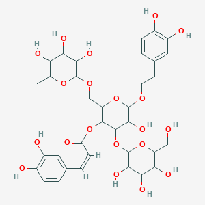 molecular formula C35H46O20 B1180613 [6-[2-(3,4-Dihydroxyphenyl)ethoxy]-5-hydroxy-4-[3,4,5-trihydroxy-6-(hydroxymethyl)oxan-2-yl]oxy-2-[(3,4,5-trihydroxy-6-methyloxan-2-yl)oxymethyl]oxan-3-yl] (Z)-3-(3,4-dihydroxyphenyl)prop-2-enoate CAS No. 104777-69-7