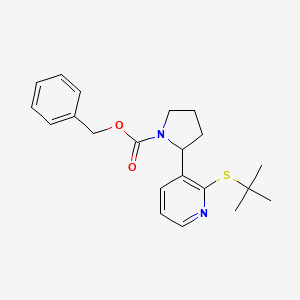 molecular formula C21H26N2O2S B11806139 Benzyl 2-(2-(tert-butylthio)pyridin-3-yl)pyrrolidine-1-carboxylate 