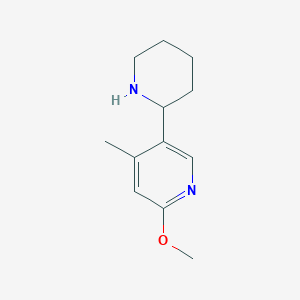 molecular formula C12H18N2O B11806145 2-Methoxy-4-methyl-5-(piperidin-2-yl)pyridine 