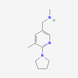 molecular formula C12H19N3 B11806209 N-Methyl-1-(5-methyl-6-(pyrrolidin-1-yl)pyridin-3-yl)methanamine 