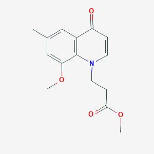 molecular formula C15H17NO4 B11806251 Methyl 3-(8-methoxy-6-methyl-4-oxoquinolin-1(4H)-yl)propanoate 