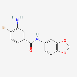 molecular formula C14H11BrN2O3 B11806330 3-Amino-N-(benzo[d][1,3]dioxol-5-yl)-4-bromobenzamide 