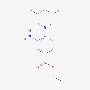 molecular formula C16H24N2O2 B11806443 Ethyl 3-amino-4-(3,5-dimethylpiperidin-1-yl)benzoate 