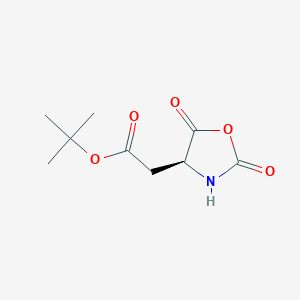molecular formula C9H13NO5 B11806455 tert-Butyl (S)-2,5-Dioxooxazolidine-4-acetate 