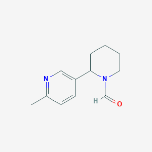 molecular formula C12H16N2O B11806537 2-(6-Methylpyridin-3-yl)piperidine-1-carbaldehyde 