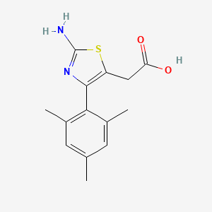 molecular formula C14H16N2O2S B11806539 2-(2-Amino-4-mesitylthiazol-5-yl)acetic acid 