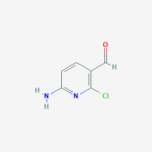 molecular formula C6H5ClN2O B11806546 6-Amino-2-chloronicotinaldehyde 