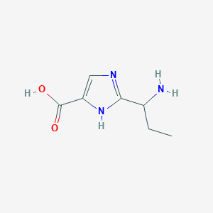 molecular formula C7H11N3O2 B11806597 2-(1-Aminopropyl)-1H-imidazole-4-carboxylic acid 