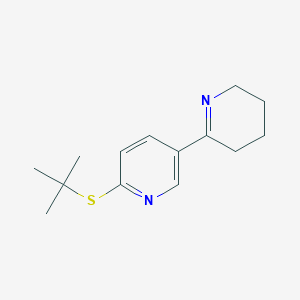 molecular formula C14H20N2S B11806608 6'-(tert-Butylthio)-3,4,5,6-tetrahydro-2,3'-bipyridine 