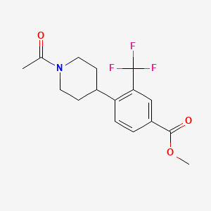 molecular formula C16H18F3NO3 B11806613 Methyl 4-(1-acetylpiperidin-4-YL)-3-(trifluoromethyl)benzoate 