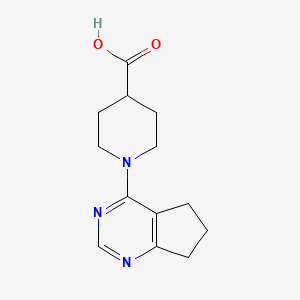 molecular formula C13H17N3O2 B11806624 1-(6,7-dihydro-5H-cyclopenta[d]pyrimidin-4-yl)piperidine-4-carboxylic acid 