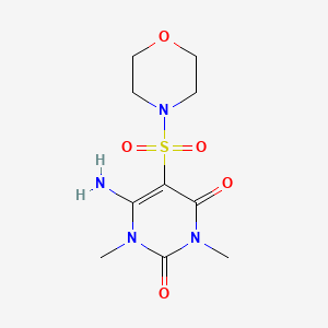 molecular formula C10H16N4O5S B11806668 6-Amino-1,3-dimethyl-5-(morpholinosulfonyl)pyrimidine-2,4(1H,3H)-dione 