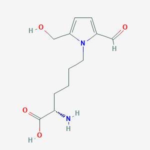 molecular formula C12H18N2O4 B118067 2-Formyl-5-(hydroxymethyl)pyrrole-1-norleucine CAS No. 74509-14-1