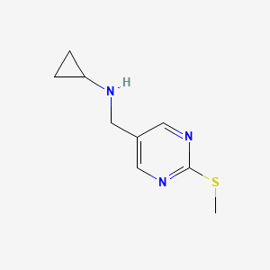 molecular formula C9H13N3S B11806769 N-((2-(Methylthio)pyrimidin-5-yl)methyl)cyclopropanamine 