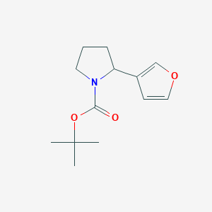 molecular formula C13H19NO3 B11806876 tert-Butyl 2-(furan-3-yl)pyrrolidine-1-carboxylate 