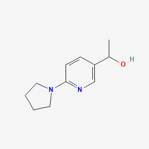 molecular formula C11H16N2O B11806877 1-(6-(Pyrrolidin-1-yl)pyridin-3-yl)ethanol 