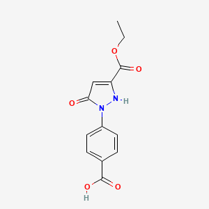 molecular formula C13H12N2O5 B11806880 4-(3-(Ethoxycarbonyl)-5-hydroxy-1H-pyrazol-1-yl)benzoic acid 