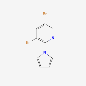 molecular formula C9H6Br2N2 B11806994 3,5-dibromo-2-(1H-pyrrol-1-yl)pyridine 