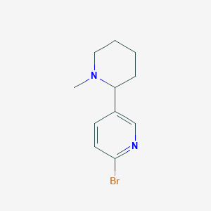 molecular formula C11H15BrN2 B11807011 2-Bromo-5-(1-methylpiperidin-2-yl)pyridine 
