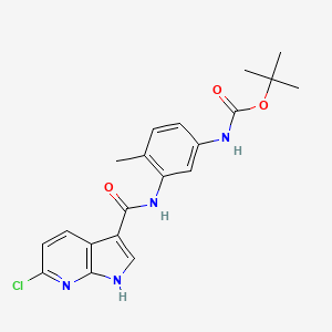 molecular formula C20H21ClN4O3 B11807018 tert-Butyl (3-(6-chloro-1H-pyrrolo[2,3-b]pyridine-3-carboxamido)-4-methylphenyl)carbamate CAS No. 1311254-62-2