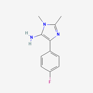 molecular formula C11H12FN3 B11807024 4-(4-Fluorophenyl)-1,2-dimethyl-1H-imidazol-5-amine 