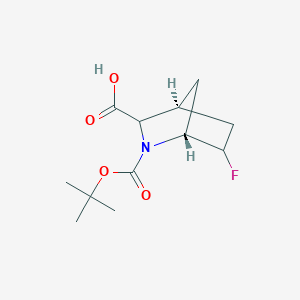 molecular formula C12H18FNO4 B11807031 cis-2-(tert-Butoxycarbonyl)-6-fluoro-2-azabicyclo[2.2.1]heptane-3-carboxylicacid 