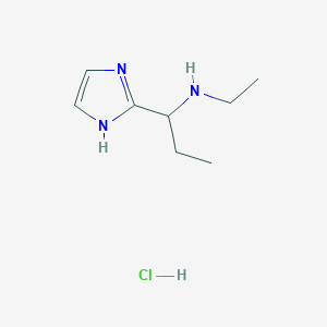 molecular formula C8H16ClN3 B11807064 N-Ethyl-1-(1H-imidazol-2-yl)propan-1-amine hydrochloride 