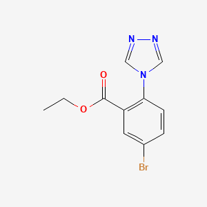 molecular formula C11H10BrN3O2 B11807088 Ethyl 5-bromo-2-(4H-1,2,4-triazol-4-yl)benzoate 