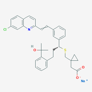 molecular formula C35H35ClNNaO3S B118071 sodium;2-[1-[[(1R)-1-[3-[2-(7-chloroquinolin-2-yl)ethenyl]phenyl]-3-[2-(2-hydroxypropan-2-yl)phenyl]propyl]sulfanylmethyl]cyclopropyl]acetate CAS No. 142522-81-4