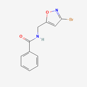 molecular formula C11H9BrN2O2 B11807104 N-((3-Bromoisoxazol-5-yl)methyl)benzamide 