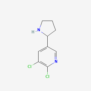 molecular formula C9H10Cl2N2 B11807107 2,3-Dichloro-5-(pyrrolidin-2-yl)pyridine 