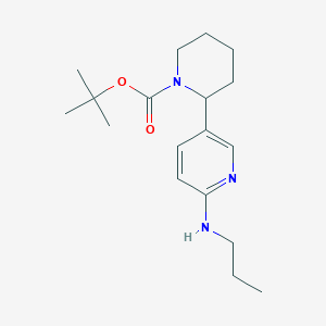 molecular formula C18H29N3O2 B11807133 tert-Butyl 2-(6-(propylamino)pyridin-3-yl)piperidine-1-carboxylate 