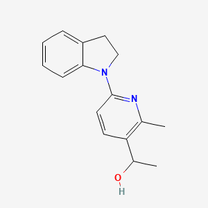 molecular formula C16H18N2O B11807196 1-(6-(Indolin-1-yl)-2-methylpyridin-3-yl)ethanol 