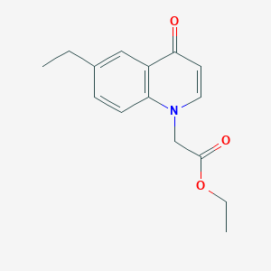 molecular formula C15H17NO3 B11807280 Ethyl 2-(6-ethyl-4-oxoquinolin-1(4H)-yl)acetate 